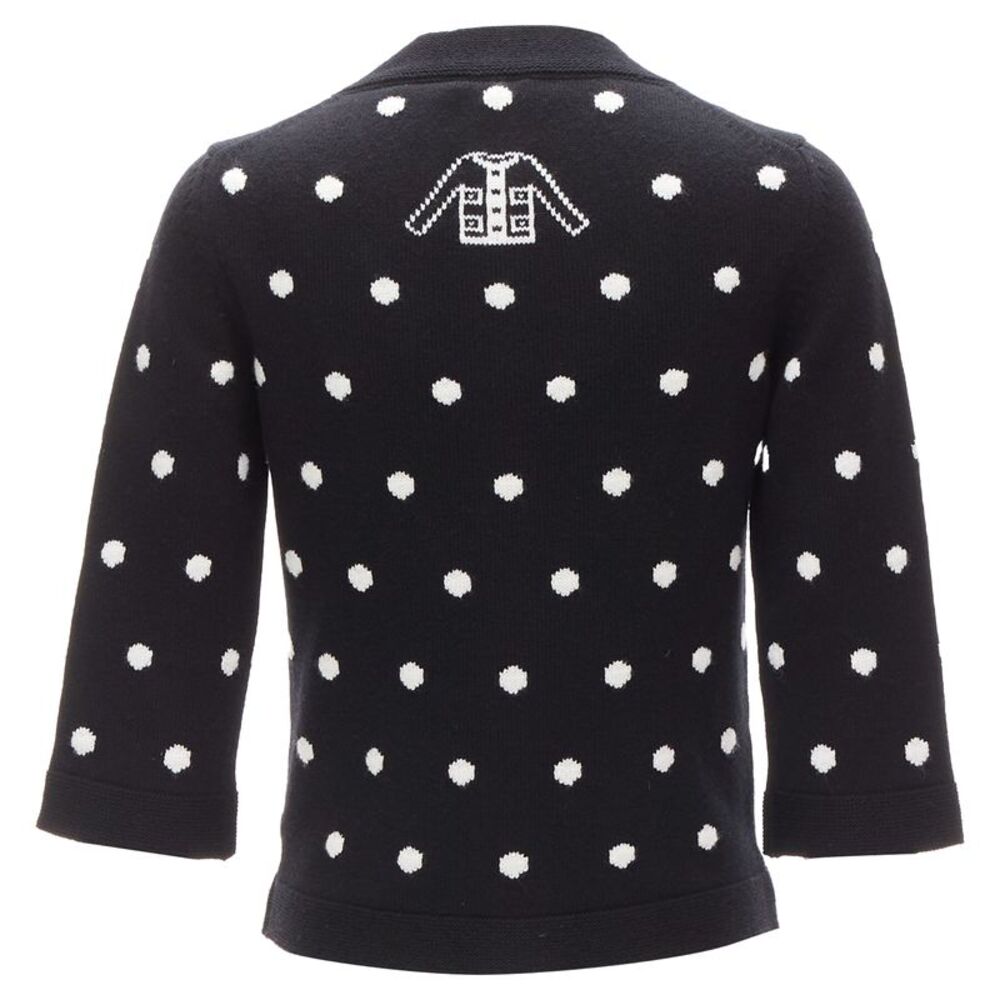 Chanel 2008 Cashmere Polka Dot Cardigan
